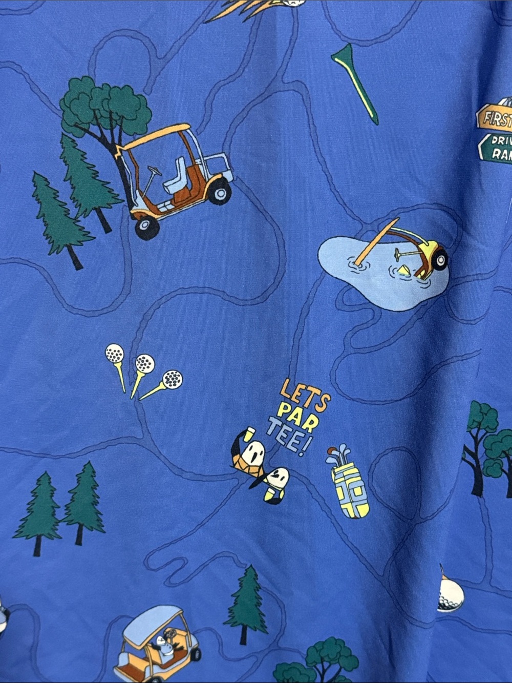 Penguin Blue Golf-Print Short Sleeve Polo Shirt - Picture 4 of 8
